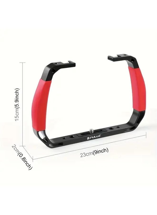 مقبضان سيليكون مزدوجان أحمران من سبائك الألومنيوم لإعدادات الغوص تحت الماء لكاميرات GoPro وDJI OSMO Action وInsta360 Action - Image 2